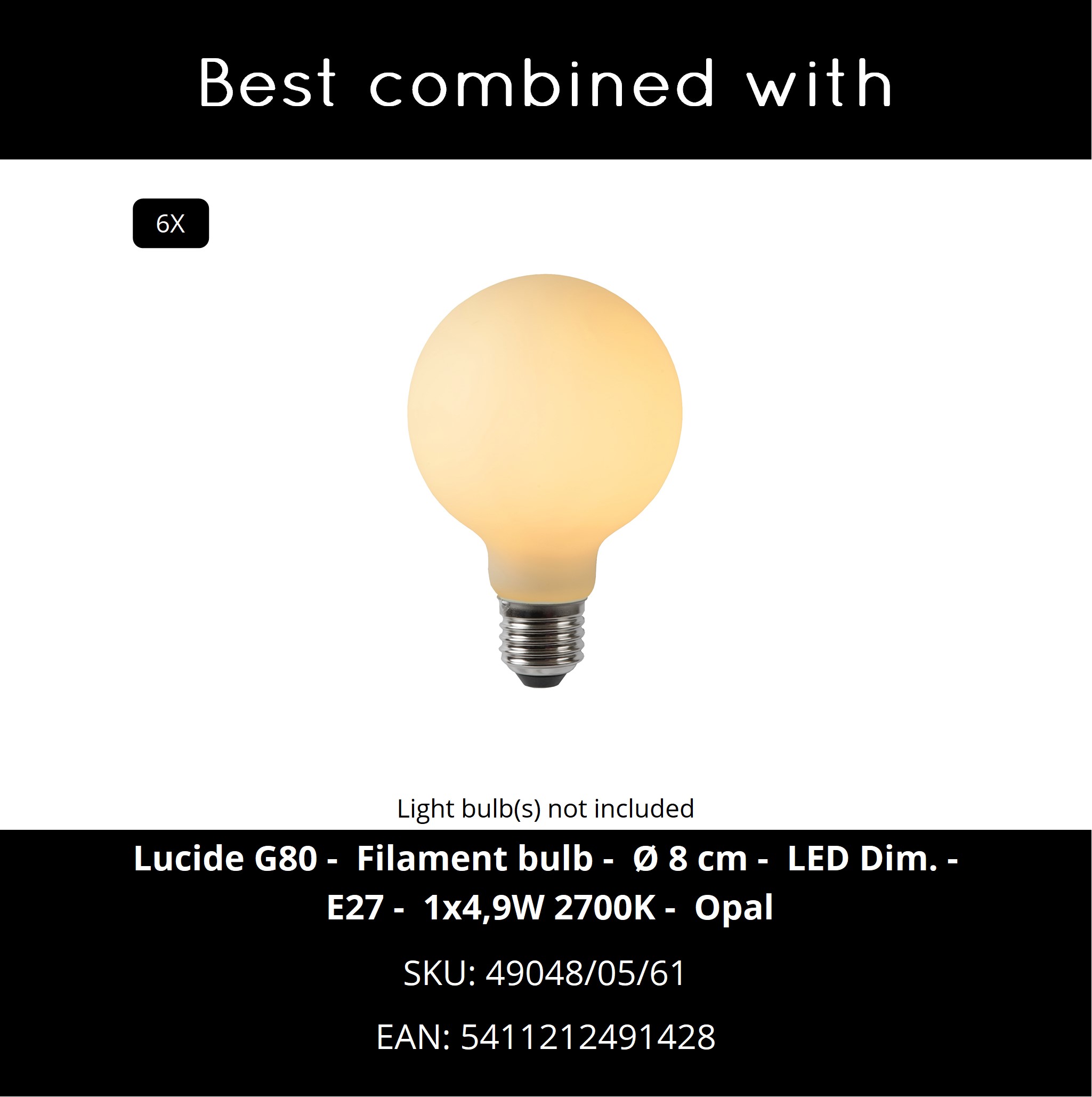 Lucide LESTER - Flush ceiling light - 6xE27 - Matt Gold / Brass