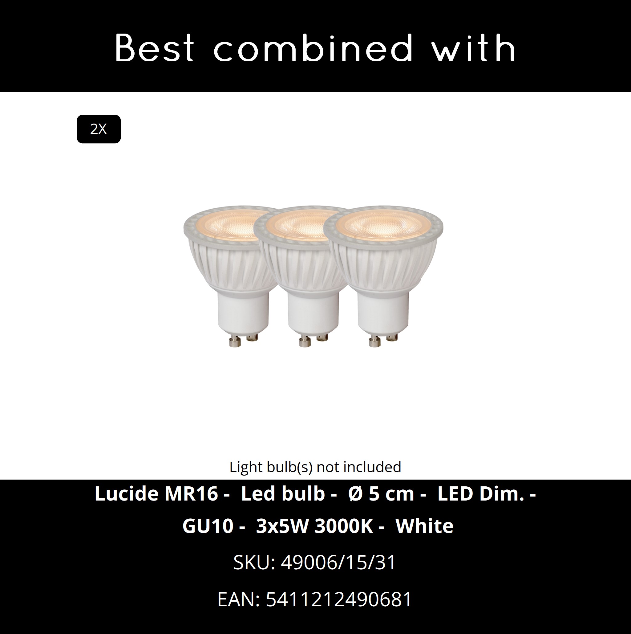LUCIDE TUBE Spot 2xGU10 Round, White, bodové svítidlo