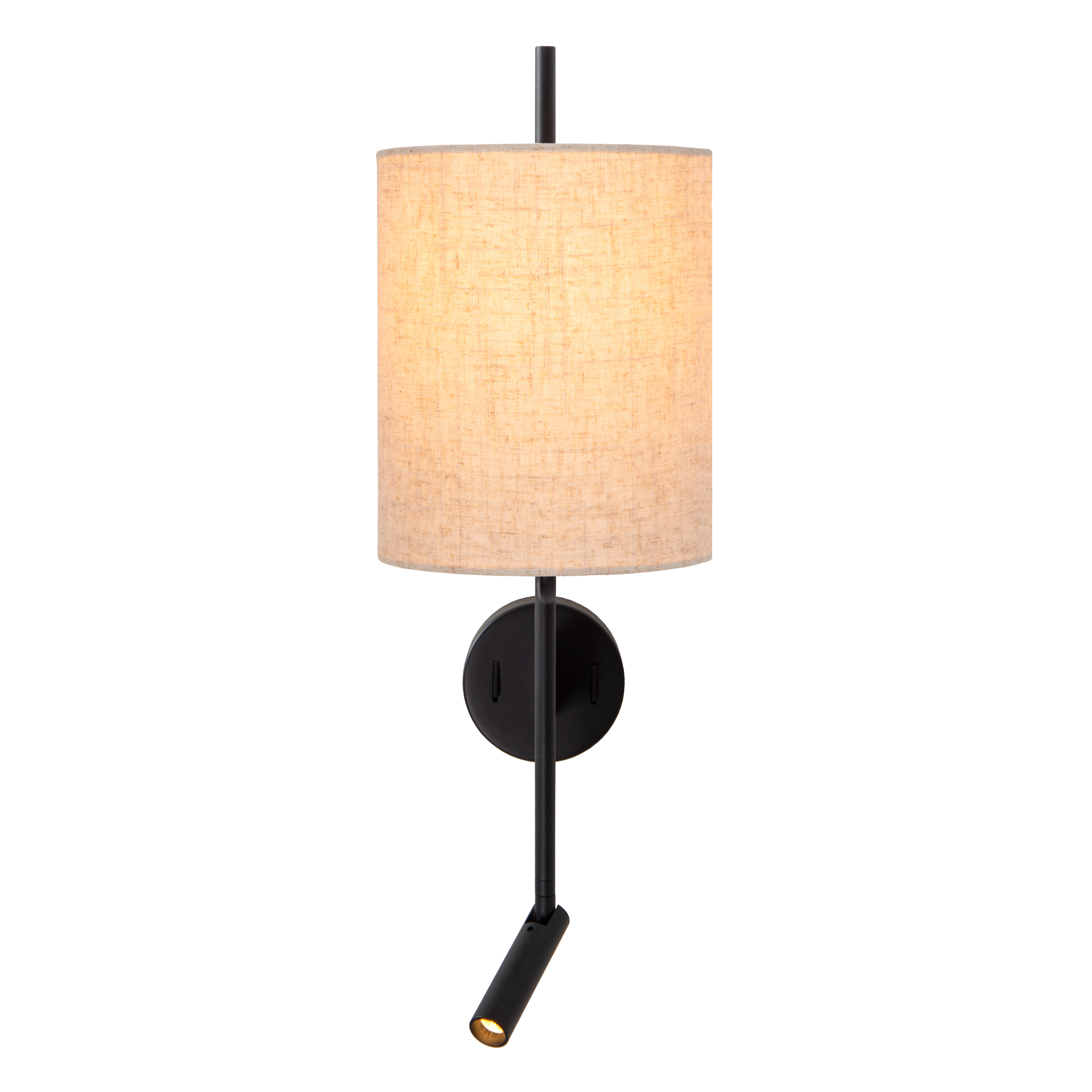 Lucide MAGIC - Wall light - 1xE27 - With USB charging point - Black