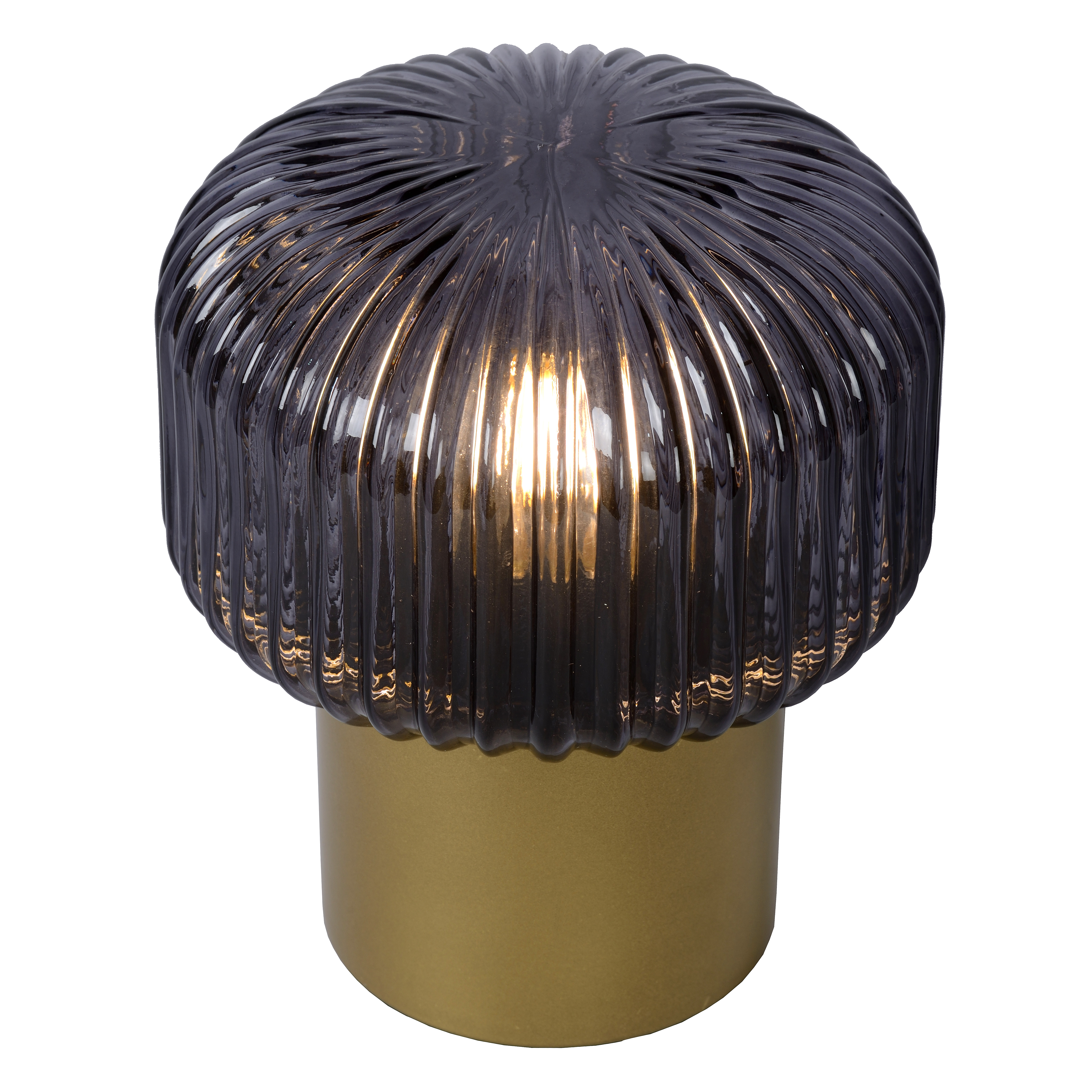 LUCIDE JANY - Lampada da tavolo 16 cm, 1 x E14 in oro opaco/ottone/fumo