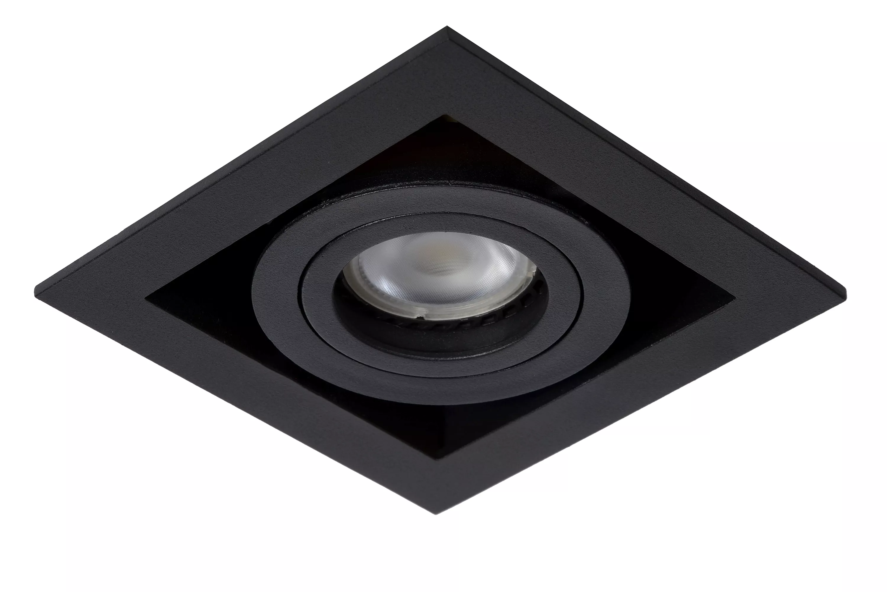 LUCIDE CHIMNEY Einbaustrahler – 1x GU10, Schwarz, Dreh- Und Kippbar, Dimmbar