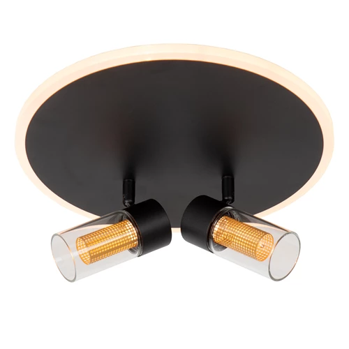 Lucide EVERINA - Flush ceiling light - Ø 30 cm - LED Dim. - CCT - 2200K/6500K - Black | Essential - turned on