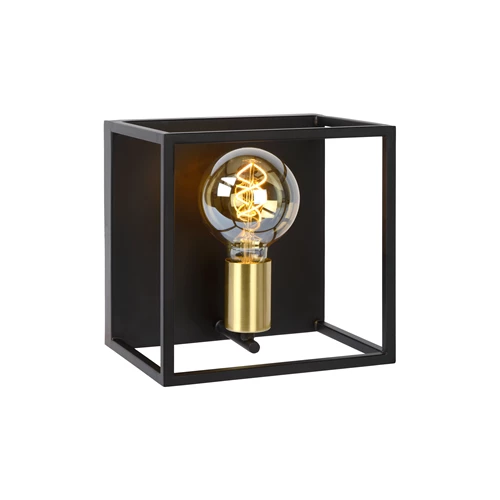 Lucide RUBEN - Wall light - 1xE27 - Black - turned on