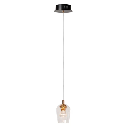 Lucide BERLIANE - Pendant light - Ø 12 cm - LED Dim. - 1x4W 2700K - With replaceable LED module - Transparant | Essential - turned on