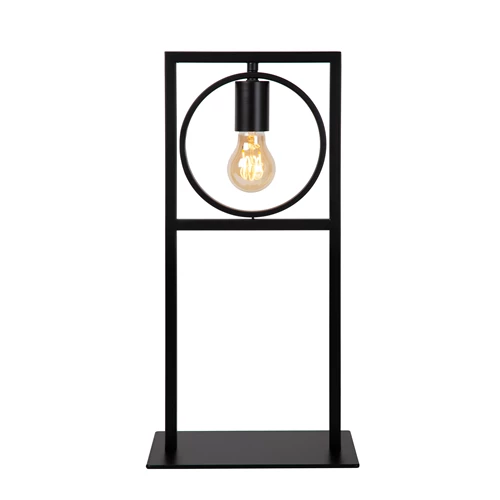Lucide SUUS - Tafellamp - 1xE27 - Zwart - aangezet