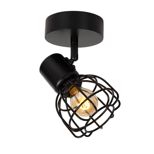 Lucide FILOX - Deckenstrahler - Ø 10 cm - 1xE14 - Schwarz - eingeschaltet