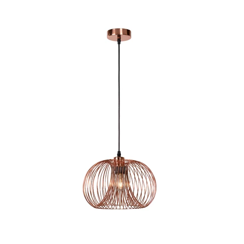 Lucide VINTI - Pendelleuchten - Ø 30 cm - 1xE27 - Kupfer - eingeschaltet 7