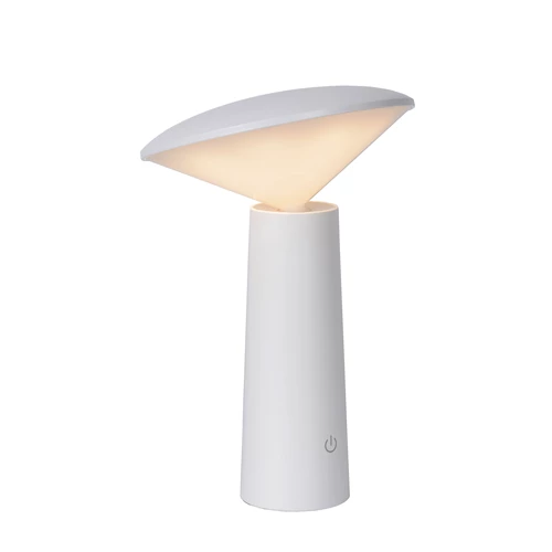 Lucide JIVE - Lámpara de mesa Recargable Dentro/Fuera - Batería/acumulador - Ø 13,7 cm - LED Regul. - CCT - 1x3W 2800K/6500K - IP44 - Blanco - encendido 1