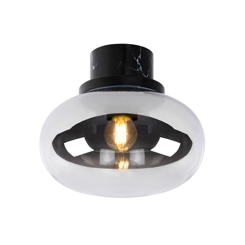 Lucide LORENA - Plafonnière Badkamer - Ø 23 cm - 1xE27 - IP44 - Fumé - aangezet 5