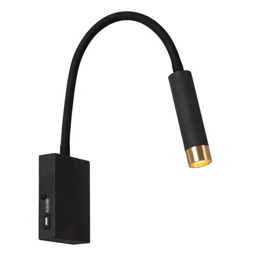 Lucide ALEC - Wandstrahler / Wandleuchte - LED 3 StepDim - G9 - 1x3W 2700K - Inklusive Wechselringe - Schwarz - eingeschaltet
