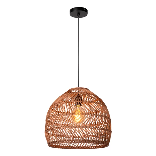 Lucide MOLOKO - Lámpara colgante - Ø 40 cm - 1xE27 - Ocre - encendido 4