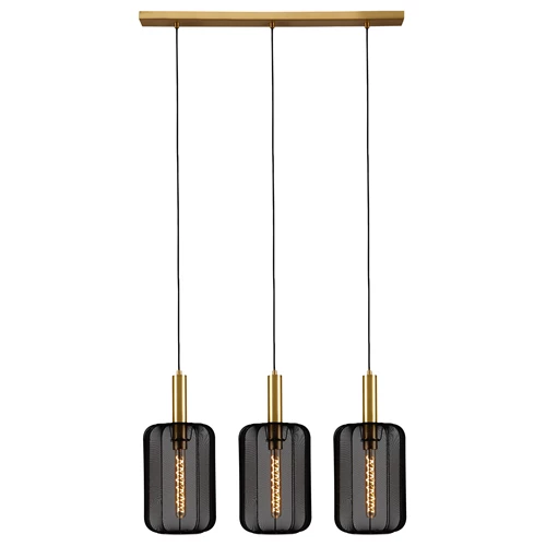 Lucide CORINA - Hanglamp - 3xE27 - Zwart - aangezet