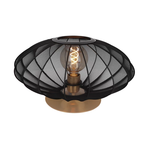 Lucide CORINA - Tischlampe - Ø 40 cm - 1xE27 - Schwarz - eingeschaltet