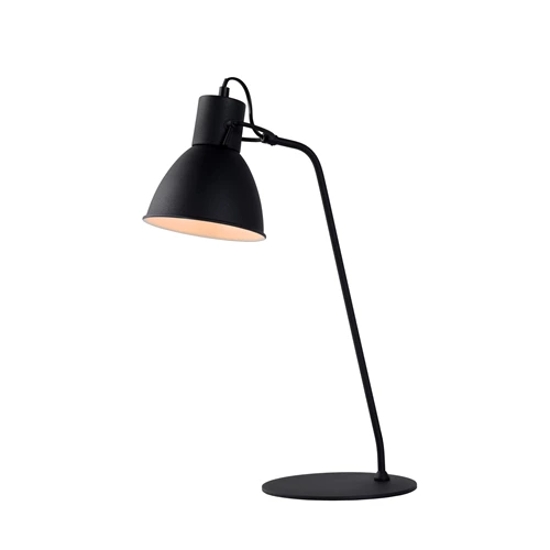 Lucide SHADI - Lampe de bureau - Ø 20 cm - 1xE14 - Noir - allumé