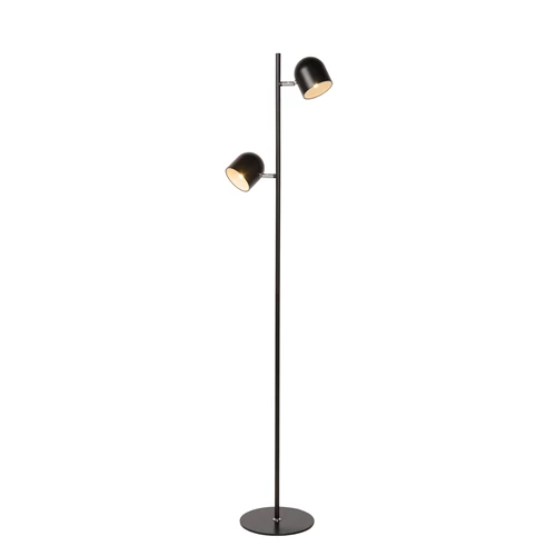 Lucide SKANSKA - Stehlampe - LED 3 StepDim - 2x5W 3000K - Schwarz - eingeschaltet