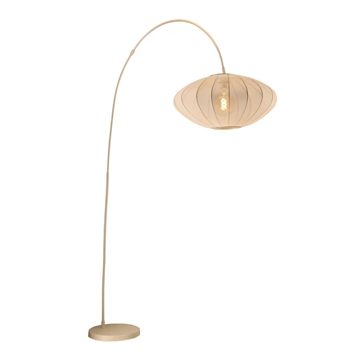 Lucide CORINA - Arc floor lamp - 1xE27 - Cream - turned on 8