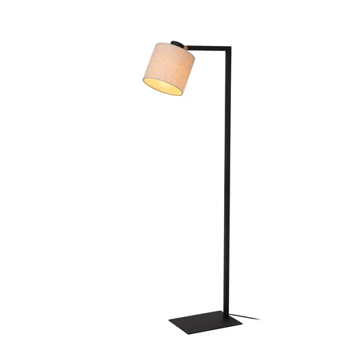 Lucide LESLEY - Floor lamp - 1xE27 - Black - turned on