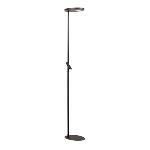 Lucide ORTOLAN - Lampadaire - LED Dim. - CCT - 2700K/4000K - Noir | Essential - allumé