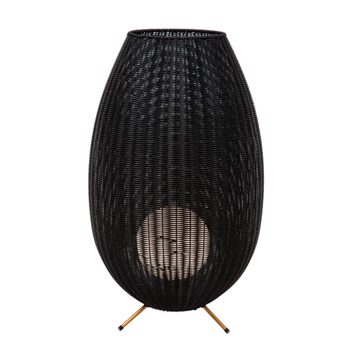Lucide COLIN IP44 - wiederaufladbare Stehlampe Innen/Außen - Akku/Batterie - LED 3 StepDim - 1x3W 3000K - IP44 - Schwarz - eingeschaltet