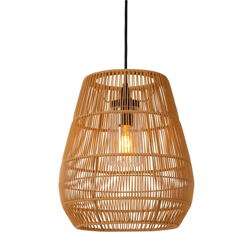 Lucide NERIDA - Pendant light Indoor/Outdoor - Ø 35 cm - 1xE27 - IP44 - Natural - turned on 2