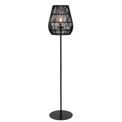 Lucide NERIDA - Stehlampe Innen/Außen - Ø 35 cm - 1xE27 - IP44 - Schwarz - eingeschaltet