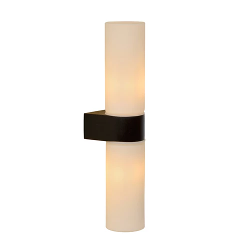 Lucide JESSE - Wandlamp Badkamer - 2xG9 - IP44 - Zwart - aangezet