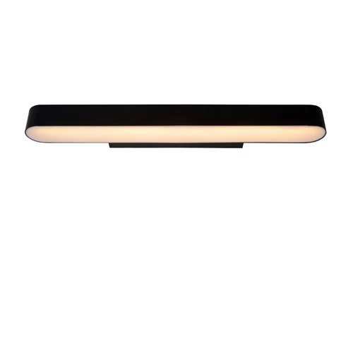 Lucide MADELON - Applique murale Salle de bains - LED - 1x9W 2700K - IP44 - Noir - allumé