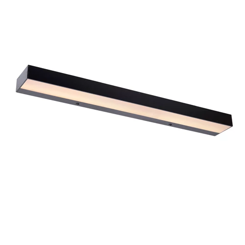 Lucide ALEXA - Applique murale Salle de bains - LED - 1x8W 3000K - IP44 - Noir - allumé