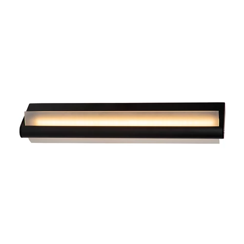 Lucide WANDA - Wandlamp Badkamer - LED - 1x15W 3000K - IP44 - Zwart - aangezet