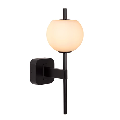 Lucide ELDA - Applique murale Salle de bains - 1xG9 - IP44 - Noir - allumé