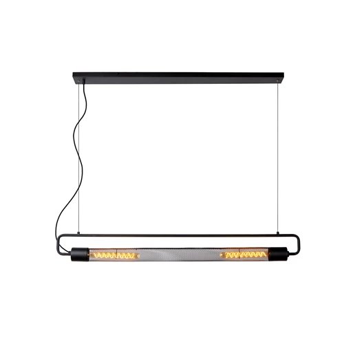 Lucide CALIXT - Hanglamp - 2xE27 - Zwart - aangezet