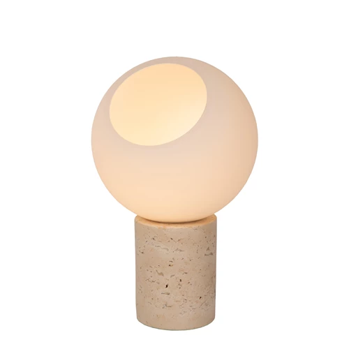 Lucide DAVIN - Tafellamp - 1xE27 - Opaal - aangezet 1