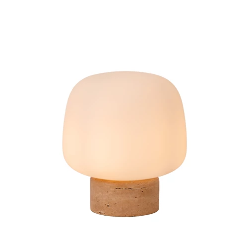 Lucide ANSTON - Table lamp - 1xE14 - Opal - turned on 1