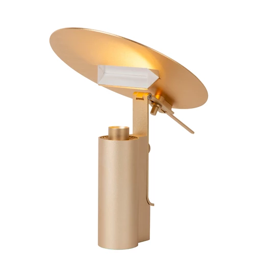 Lucide FITS - Tafellamp - Ø 20 cm - LED - 1x7W 3000K - Mat Goud / Messing | Premium - aangezet 2