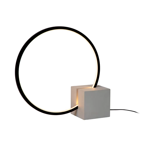 Lucide CIRKELIS - Table lamp - Ø 32 cm - LED Dim. - 1x6W 3000K - Black - turned on