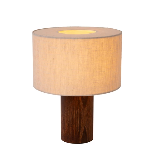 Lucide TACHINA - Lampe de table - 1xE27 - Naturel - allumé