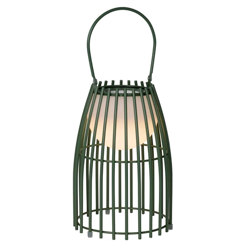 Lucide FJARA - Lámpara de mesa Recargable Dentro/Fuera - Batería/acumulador - Ø 17,5 cm - LED 3 StepDim - 1x0,3W 3000K - IP44 - Verde - encendido 3