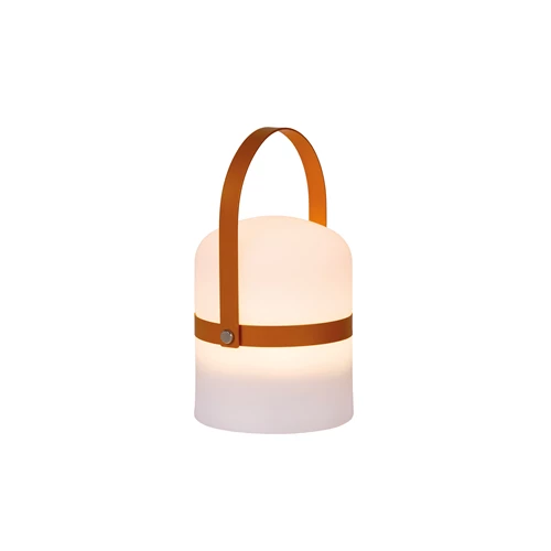 Lucide LITTLE JOE - Oplaadbare Tafellamp Binnen/Buiten - Accu/Batterij - Ø 10 cm - LED Dimb. - 1x0,3W 3000K - IP44 - Bruin - aangezet 3