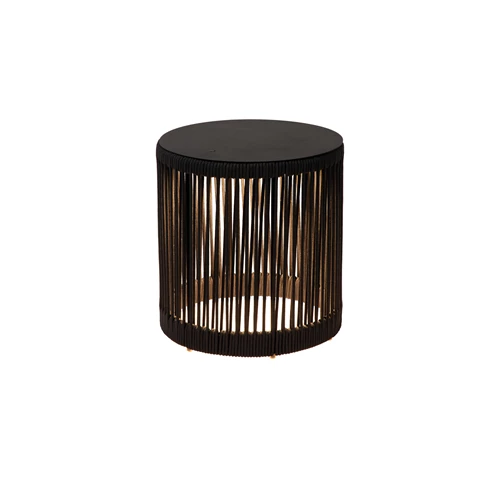 Lucide PINGI - Lámpara de suelo Recargable Dentro/Fuera - Batería/acumulador - Ø 33,5 cm - LED 3 StepDim - 1x3W 3000K - IP44 - Negro - encendido