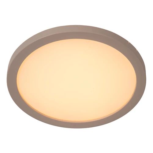 Lucide RINUS - Plafonnière Badkamer - Ø 19 cm - LED - CCT - 1x9,5W 2200K/3000K - IP44 - Opaal - Essential - aangezet 1