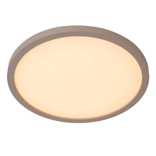 Lucide RINUS - Plafonnier Salle de bains - Ø 30 cm - LED - CCT - 1x18W 2200K/3000K - IP44 - Opalin - Essential - allumé 1
