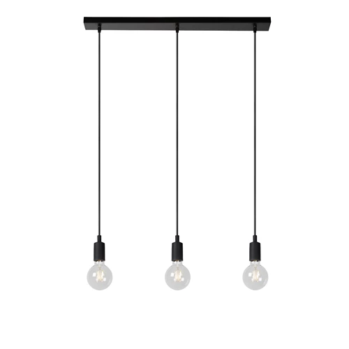 Lucide FIX - Hanglamp - 3xE27 - Zwart - aangezet