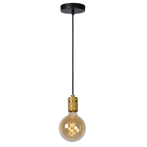 Lucide JOVA - Pendant light - Ø 12 cm - 1xE27 - Matt Gold / Brass - turned on 2