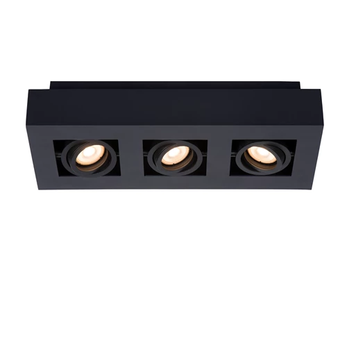 Lucide XIRAX - Deckenstrahler - LED Dim to warm - GU10 - 3x5W 2200K/3000K - Schwarz - eingeschaltet