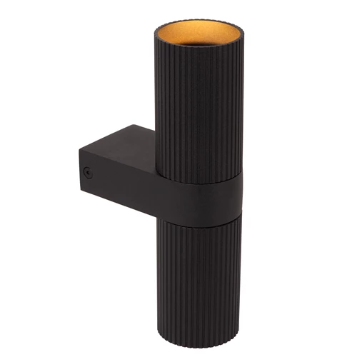 Lucide CLUBS - Foco de pared / Lámpara de pared - 2xGU10 - Negro - encendido