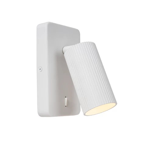 Lucide CLUBS - Bettlampe / Wandleuchte - 1xGU10 - Weiß - eingeschaltet 1