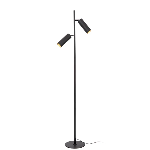 Lucide CLUBS - Floor lamp - 2xGU10 - Black - turned on