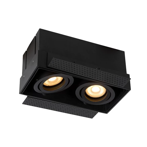 Lucide TRIMLESS - Inbouwspot - 2xGU10 - Zwart - aangezet