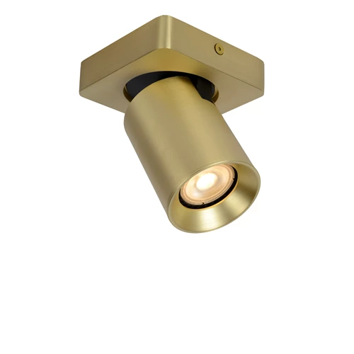 Lucide NIGEL - Ceiling spotlight - LED Dim to warm - GU10 - 1x5W 2200K/3000K - Matt Gold / Brass - turned on 2