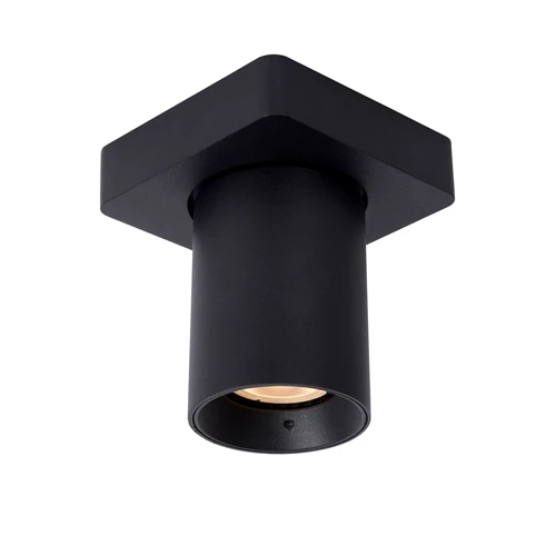 Lucide NIGEL - Spot plafond - LED Dim to warm - GU10 - 1x5W 2200K/3000K - Noir - allumé